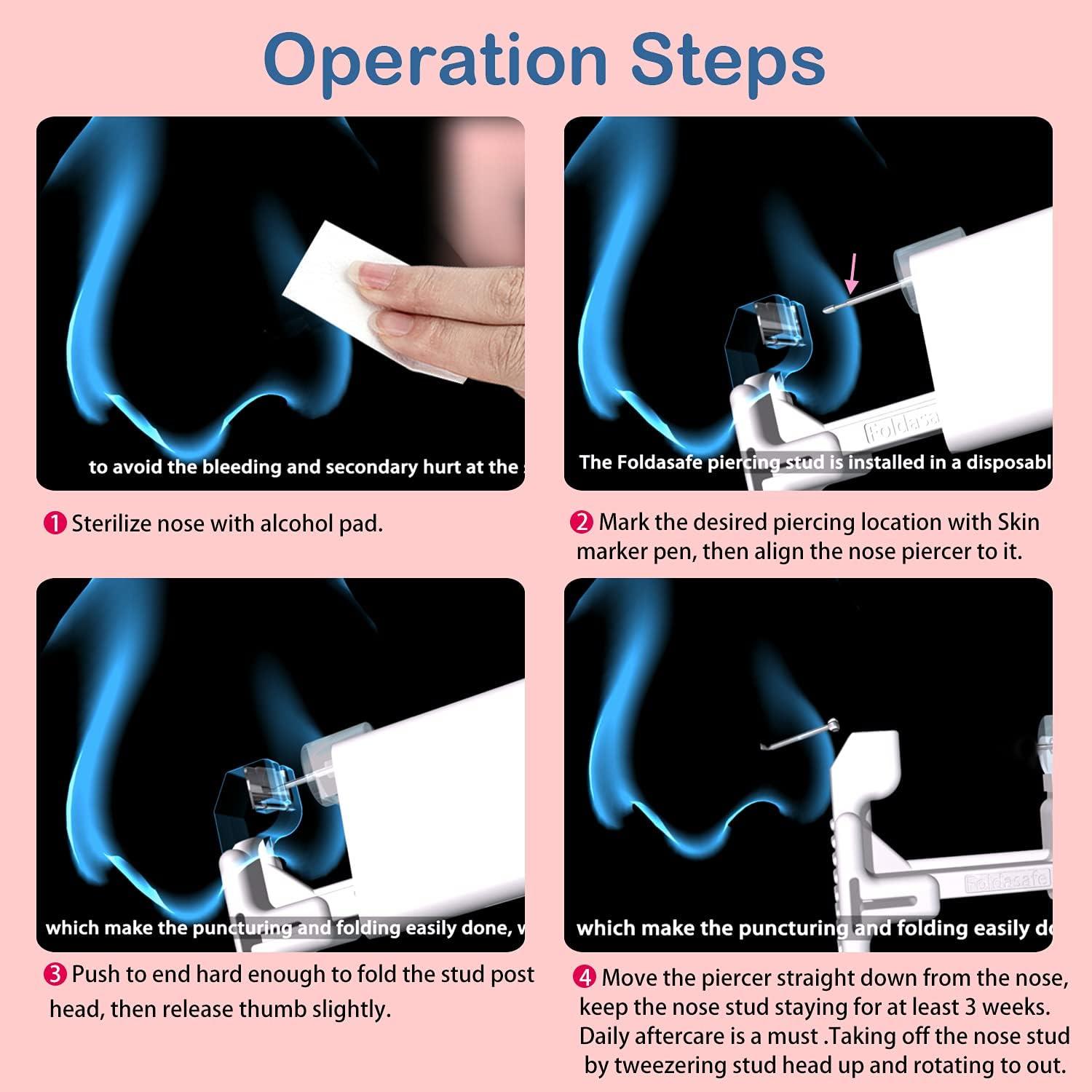 Kit de perforación de nariz desechable Firstomato 2 PCS