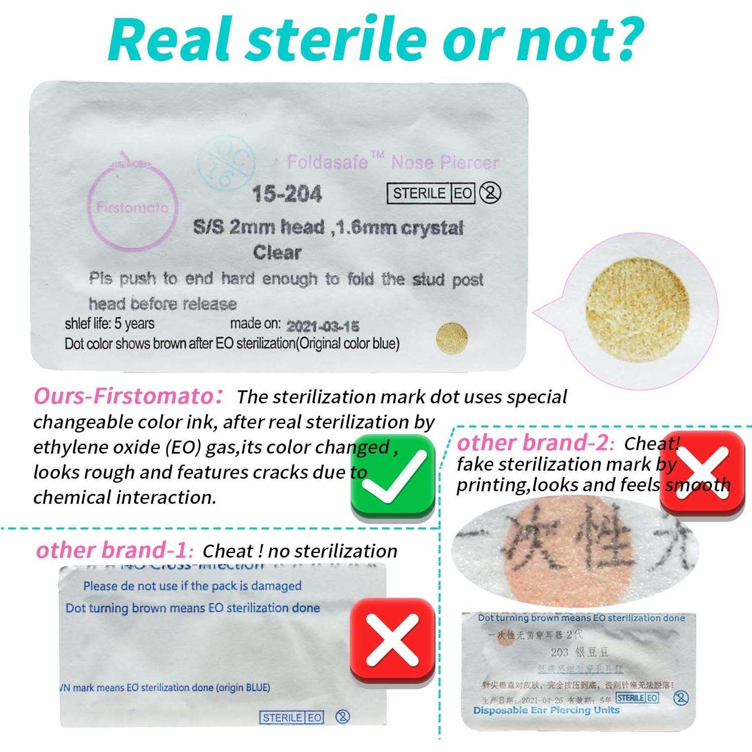 Kit de perforación de nariz desechable Firstomato 2 PCS