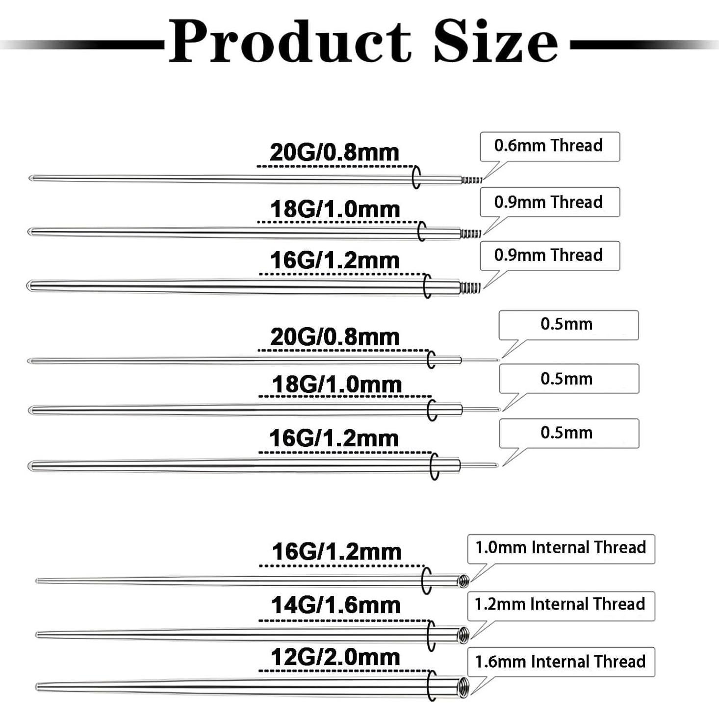 Kit de Herramientas de Piercing Uni-J 14G-20G Acero Inoxidable