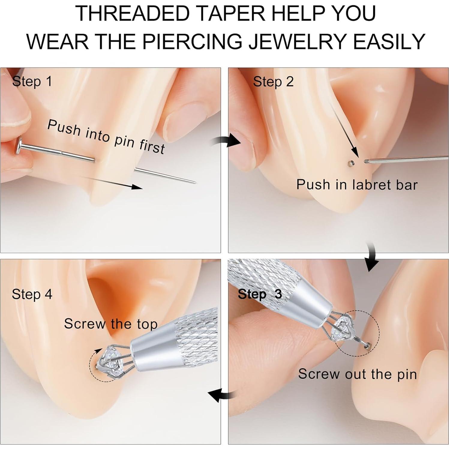 Kit de Herramientas de Piercing Uni-J 14G-20G Acero Inoxidable