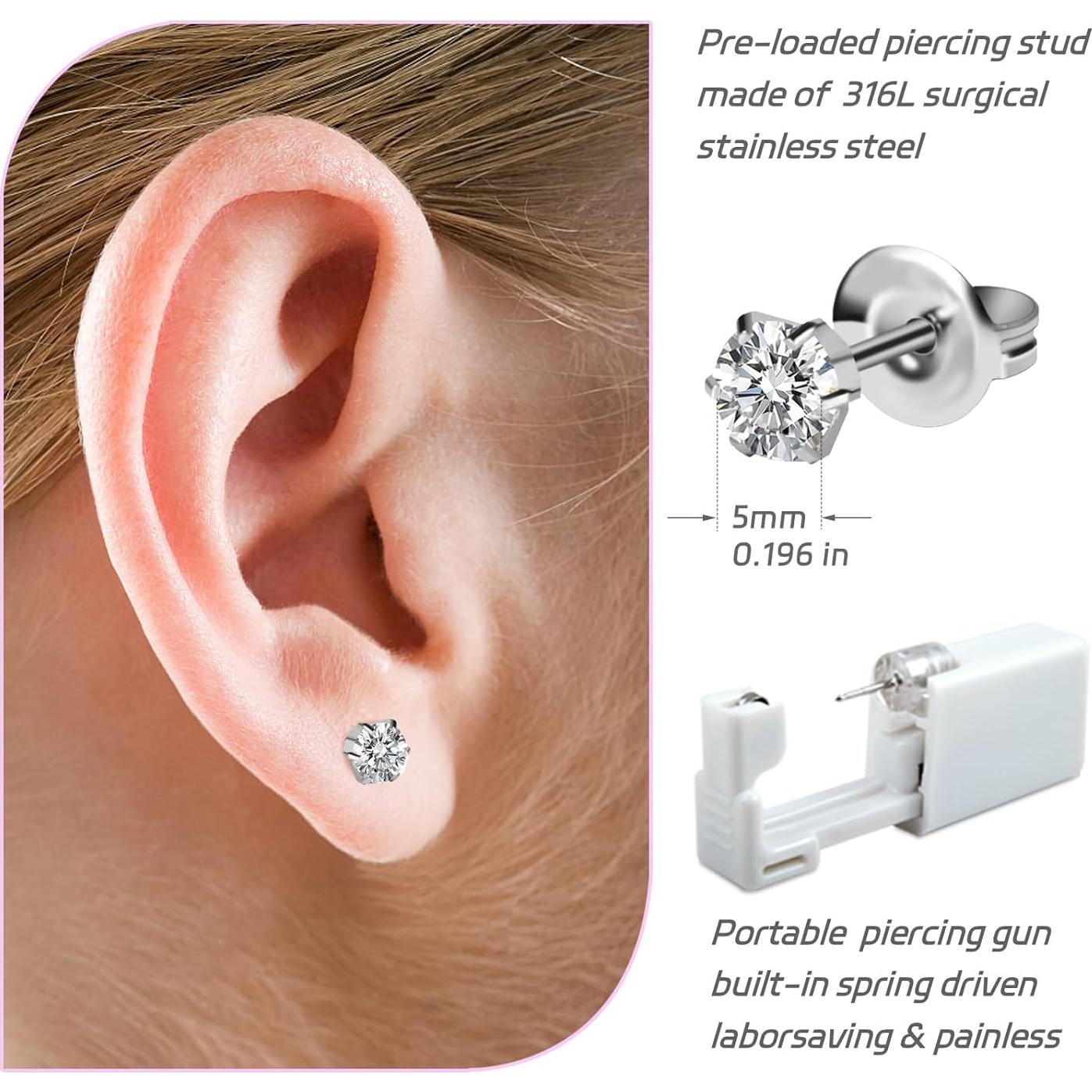 Kit de Perforación de Oídos BLS 2 Pistolas + Aretes 5mm