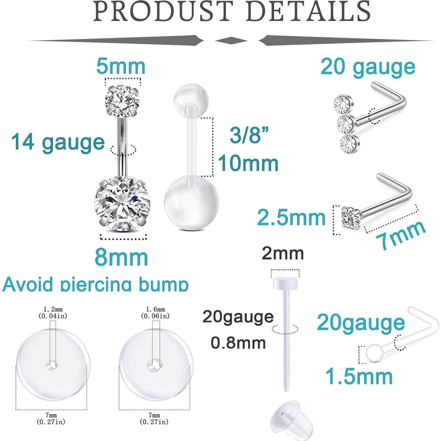 Kit de Perforación de Orejas y Nariz QWALIT - Desechable