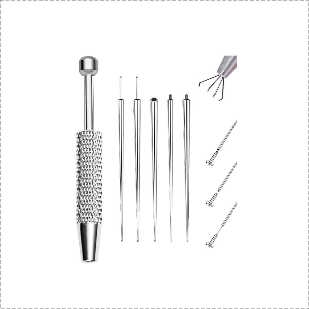 OUFER Kit de Piercing Corporal con Agarrador y Agujas 16G 18G
