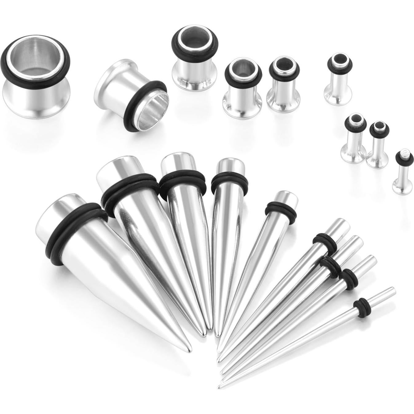 Kit de Estiramiento de Orejas 36 pcs Acero Quirúrgico VCMart