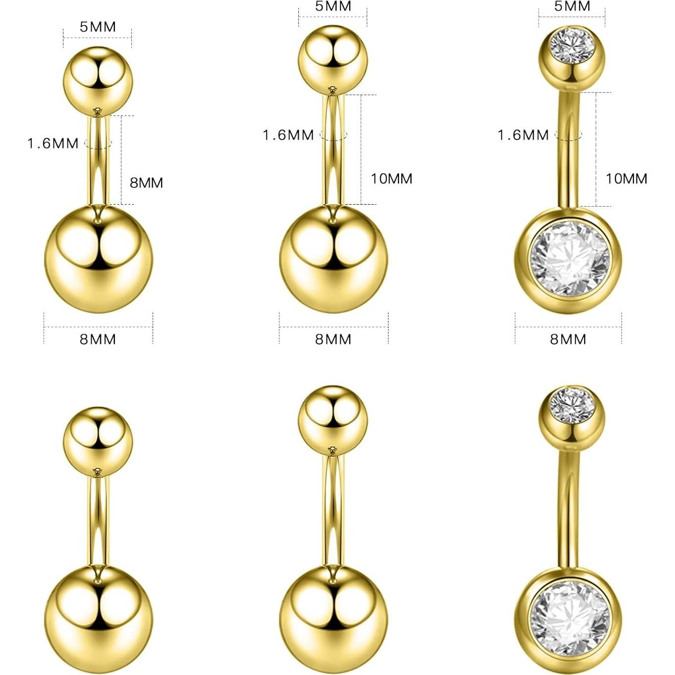 Kit de Piercing 80PCS BLZ Agujas Acero Inoxidable 14G-20G