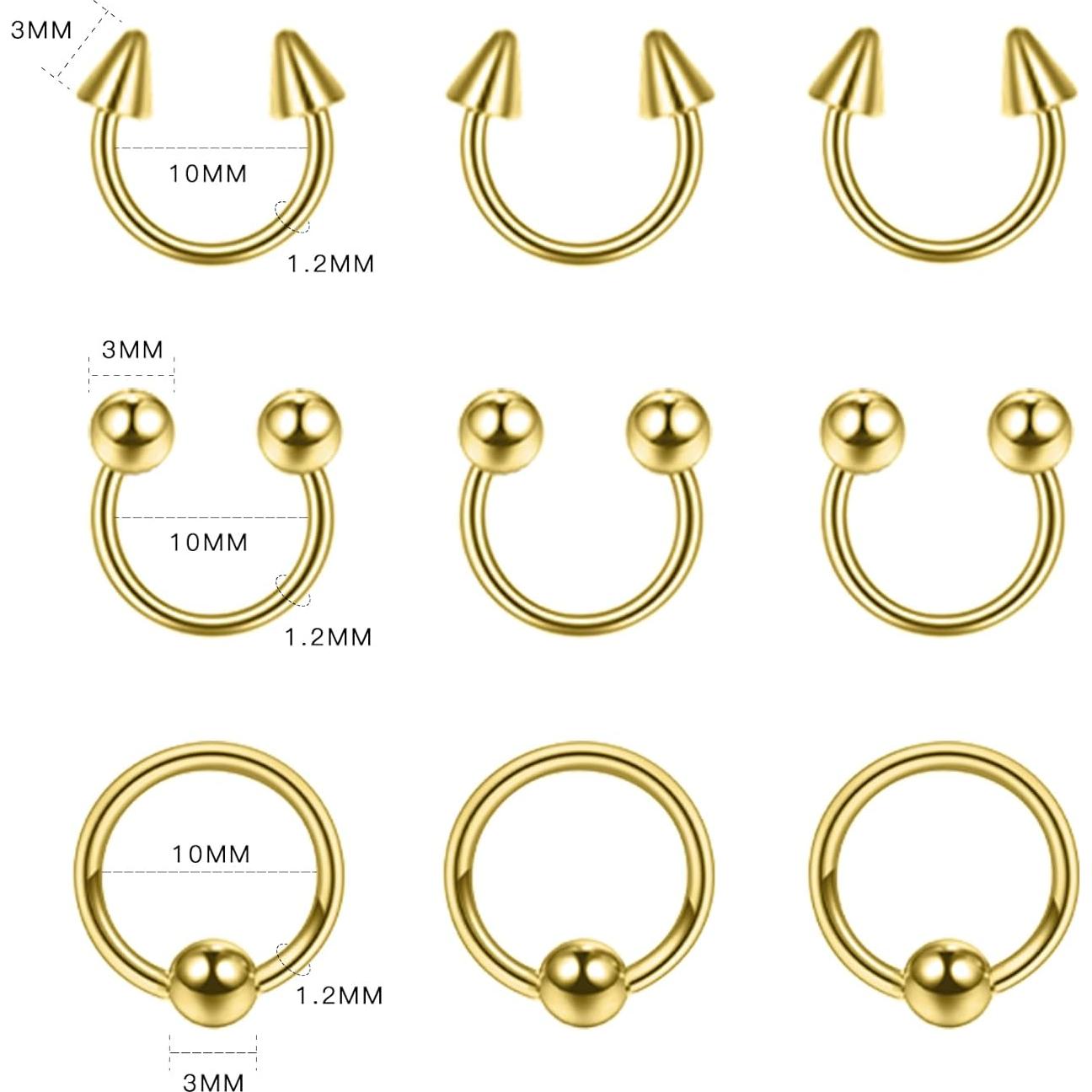 Kit de Piercing 80PCS BLZ Agujas Acero Inoxidable 14G-20G