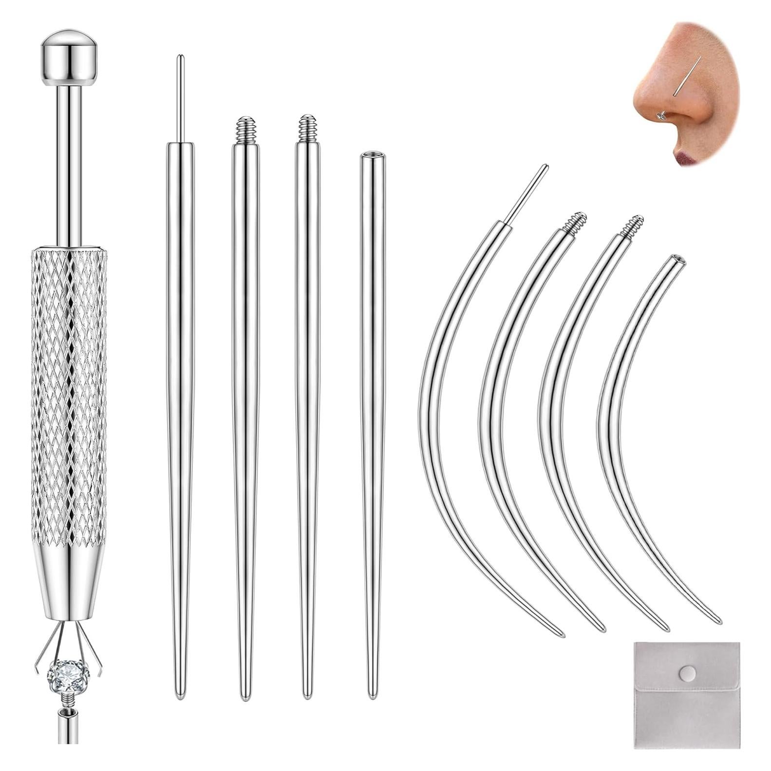 Kit de Herramientas de Piercing 14G 16G 18G 20G Acero Quirúrgico