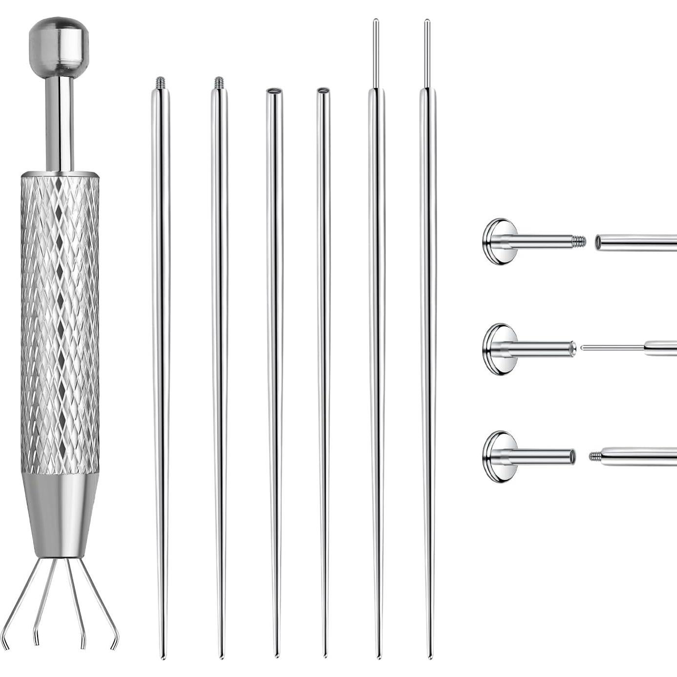 VOJO Kit de Herramientas para Piercing 16G 18G Acero Inoxidable