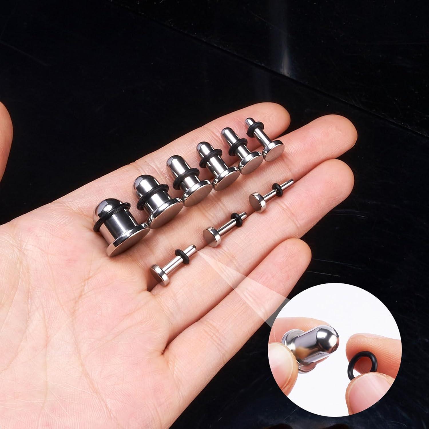 Kit de Estiramiento de Orejas 18PCS Longbeauty Acero Quirúrgico