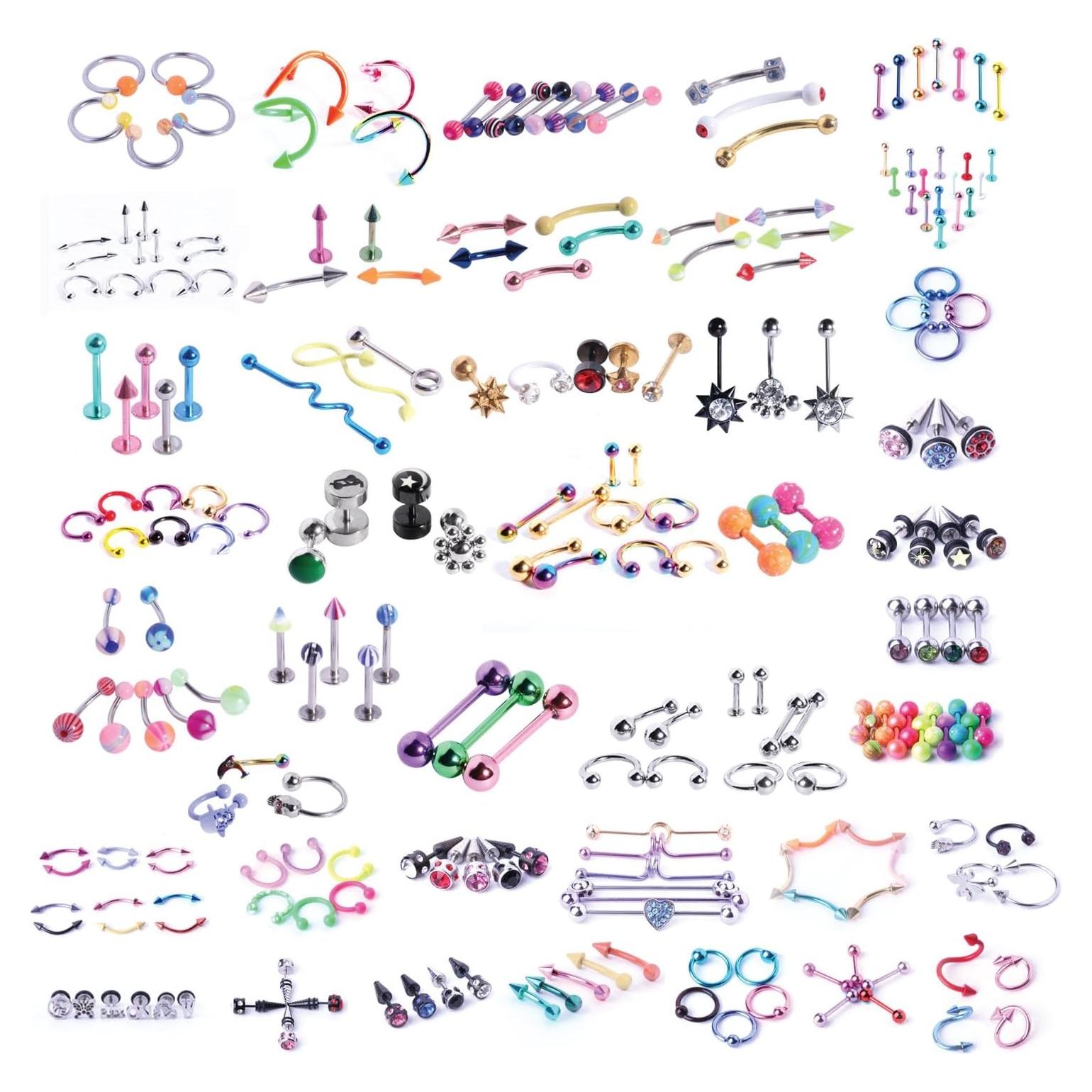 Kit de Joyería para Piercing Corporal BodyJ4You 120 Piezas