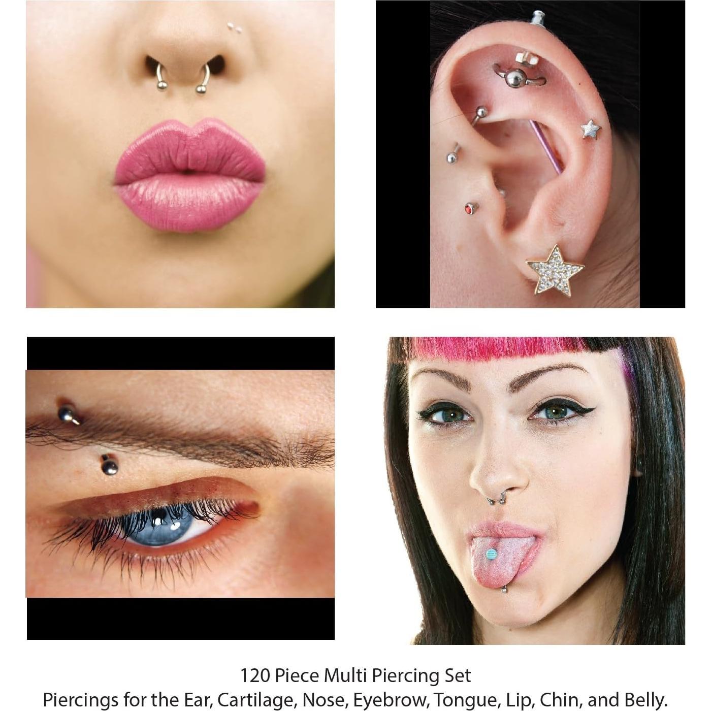 Kit de Joyería para Piercing Corporal BodyJ4You 120 Piezas