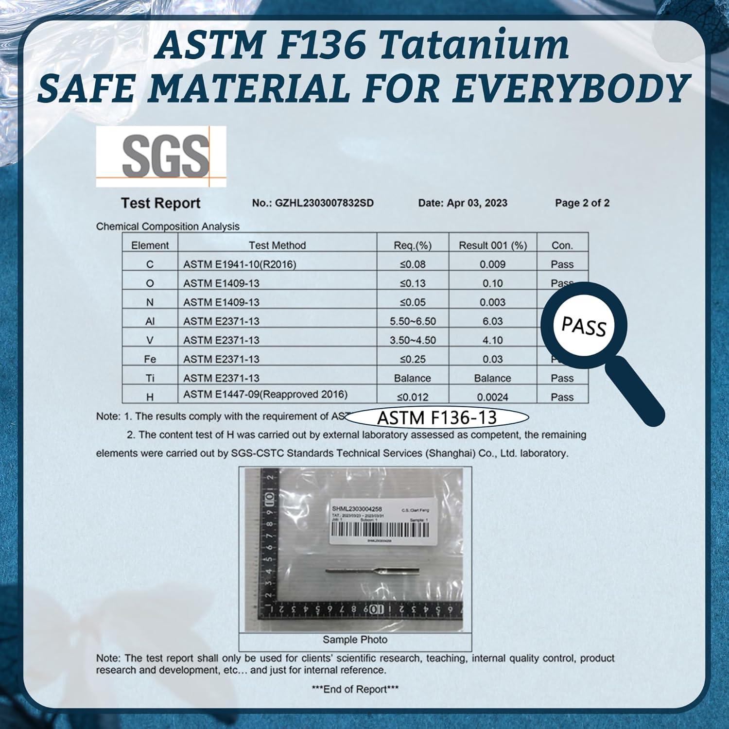 Kit de Herramientas de Piercing LOLIAS de Titanio ASTM F136 14G-20G