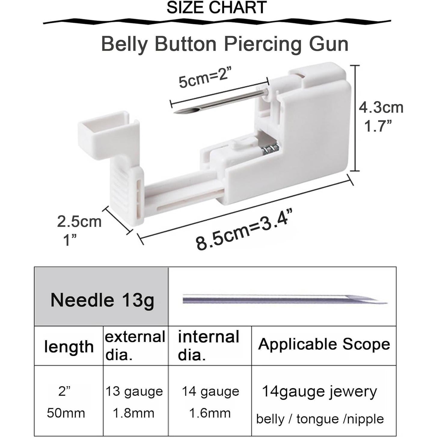 Kit de Perforación de Ombligo QWALIT - Pistola + Anillos