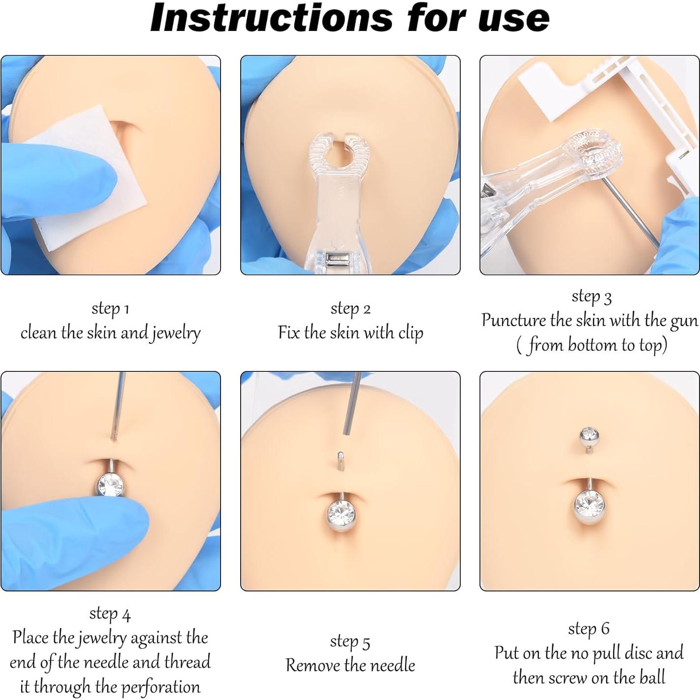 Kit de Perforación de Ombligo QWALIT - Pistola + Anillos