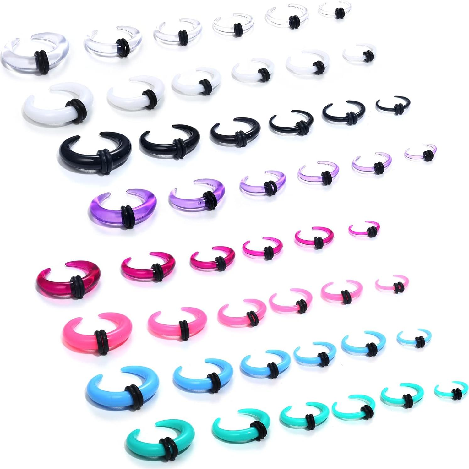 Kit de Estiramiento de Septum YADOCA 48 Piezas Acrílico Hipoalergénico