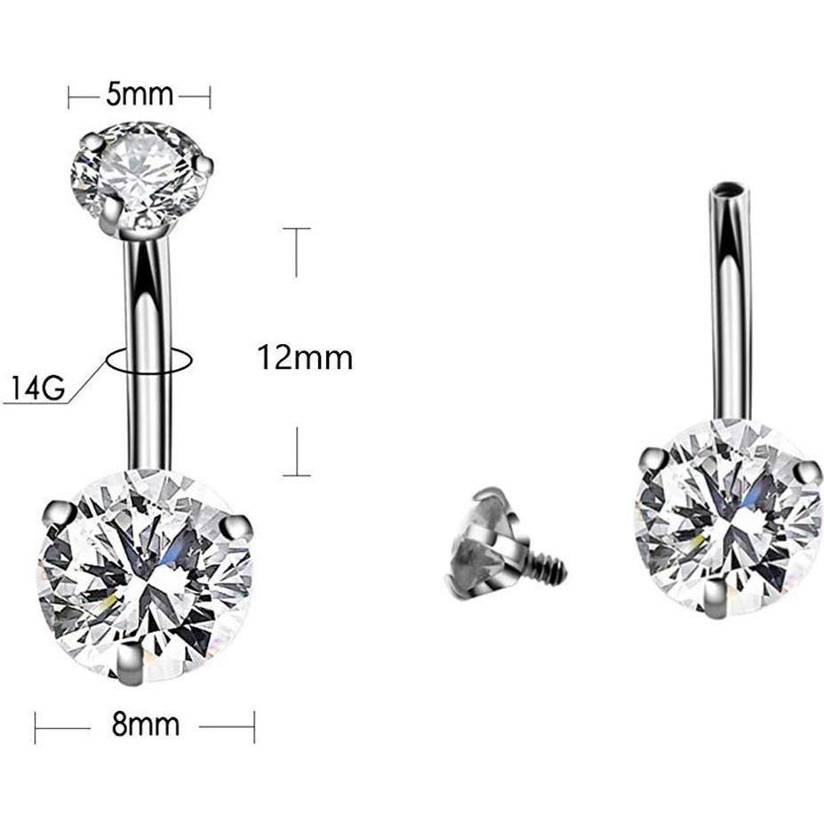 Kit de Piercing de Ombligo Prgislew con Agujas 13G y 14G