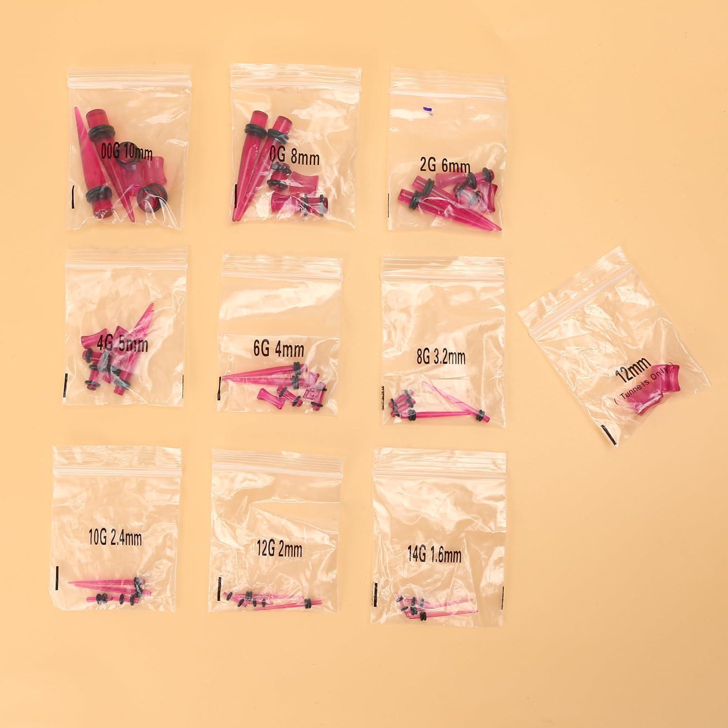 Kit de Estiramiento de Orejas Marsrut 48 Piezas Acrílico 14G-0000G