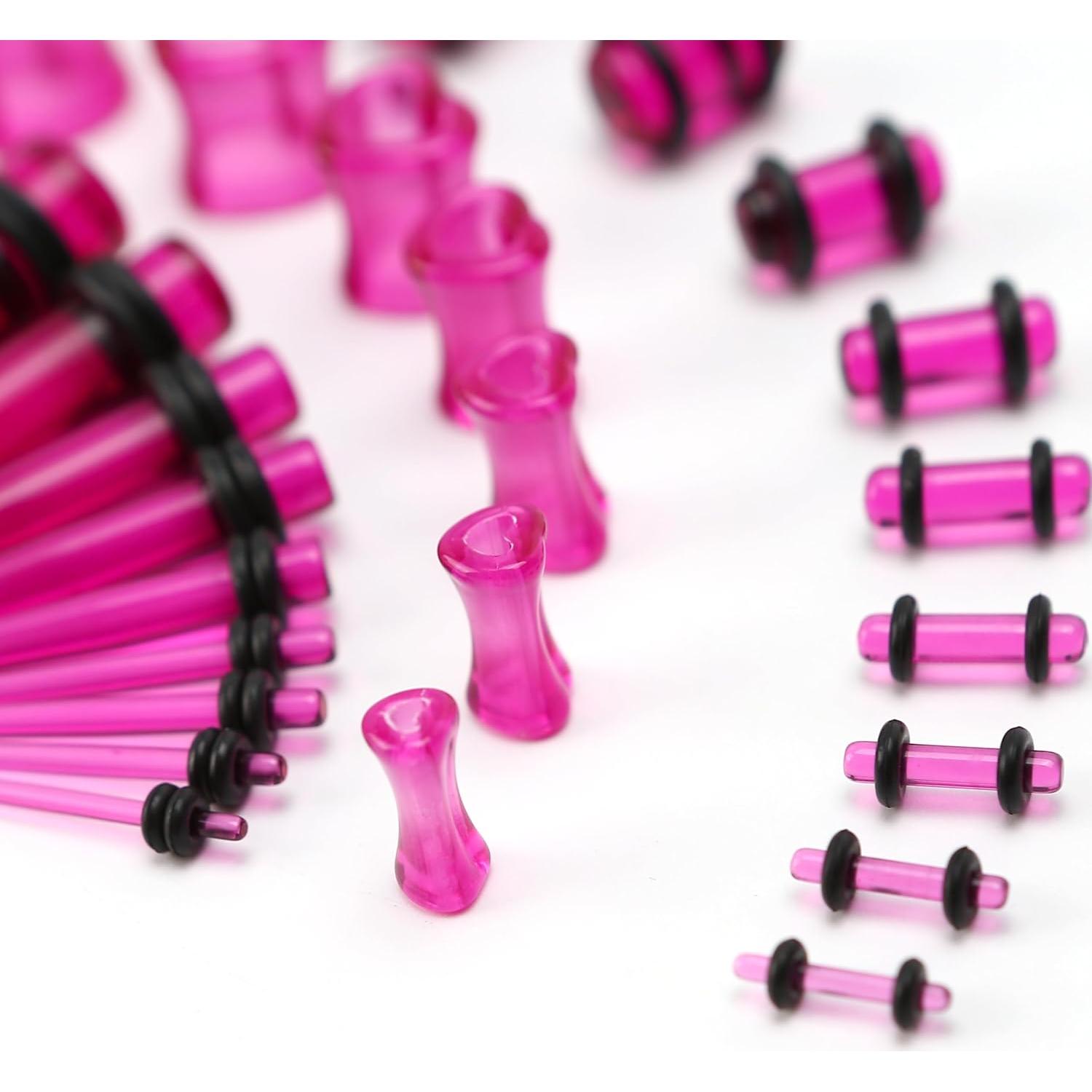 Kit de Estiramiento de Orejas Marsrut 48 Piezas Acrílico 14G-0000G