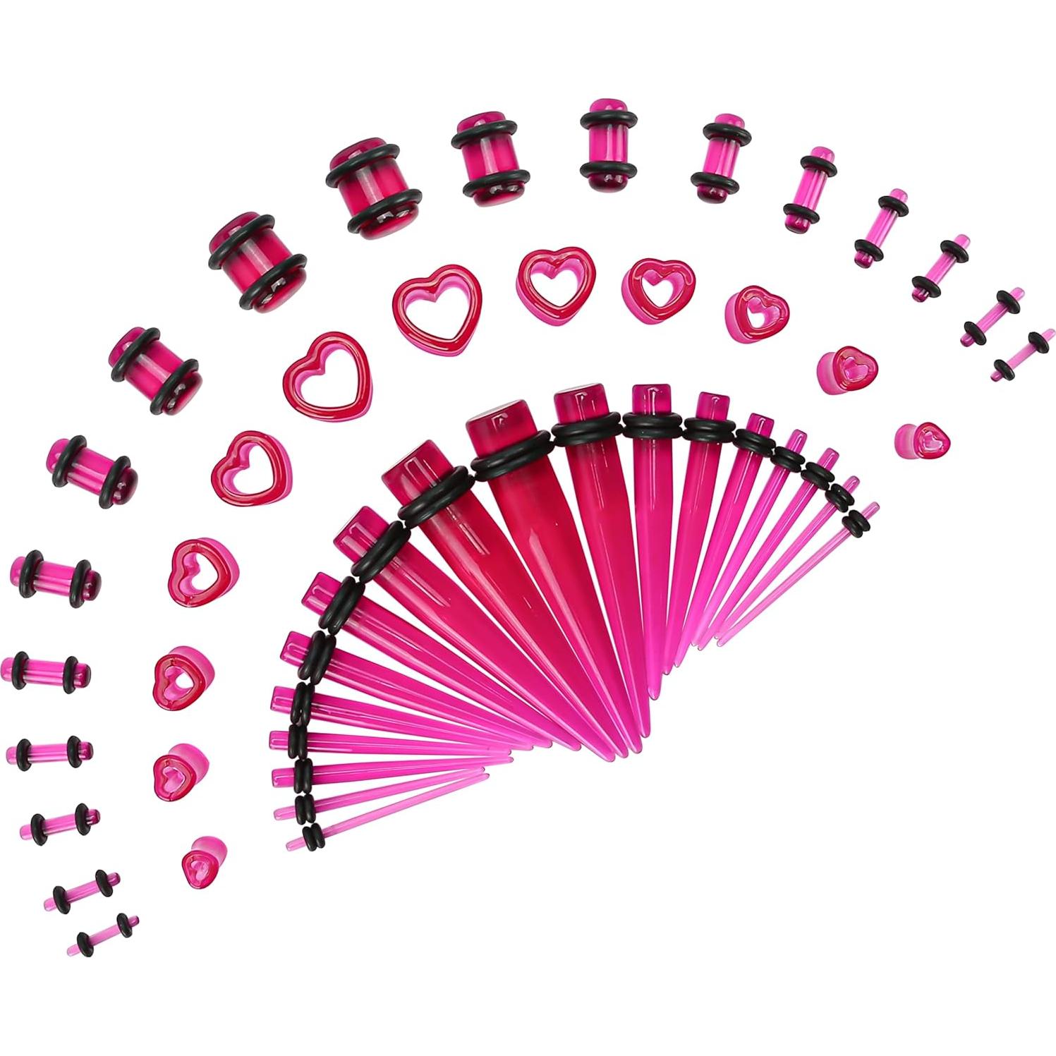 Kit de Estiramiento de Orejas Marsrut 48 Piezas Acrílico 14G-0000G