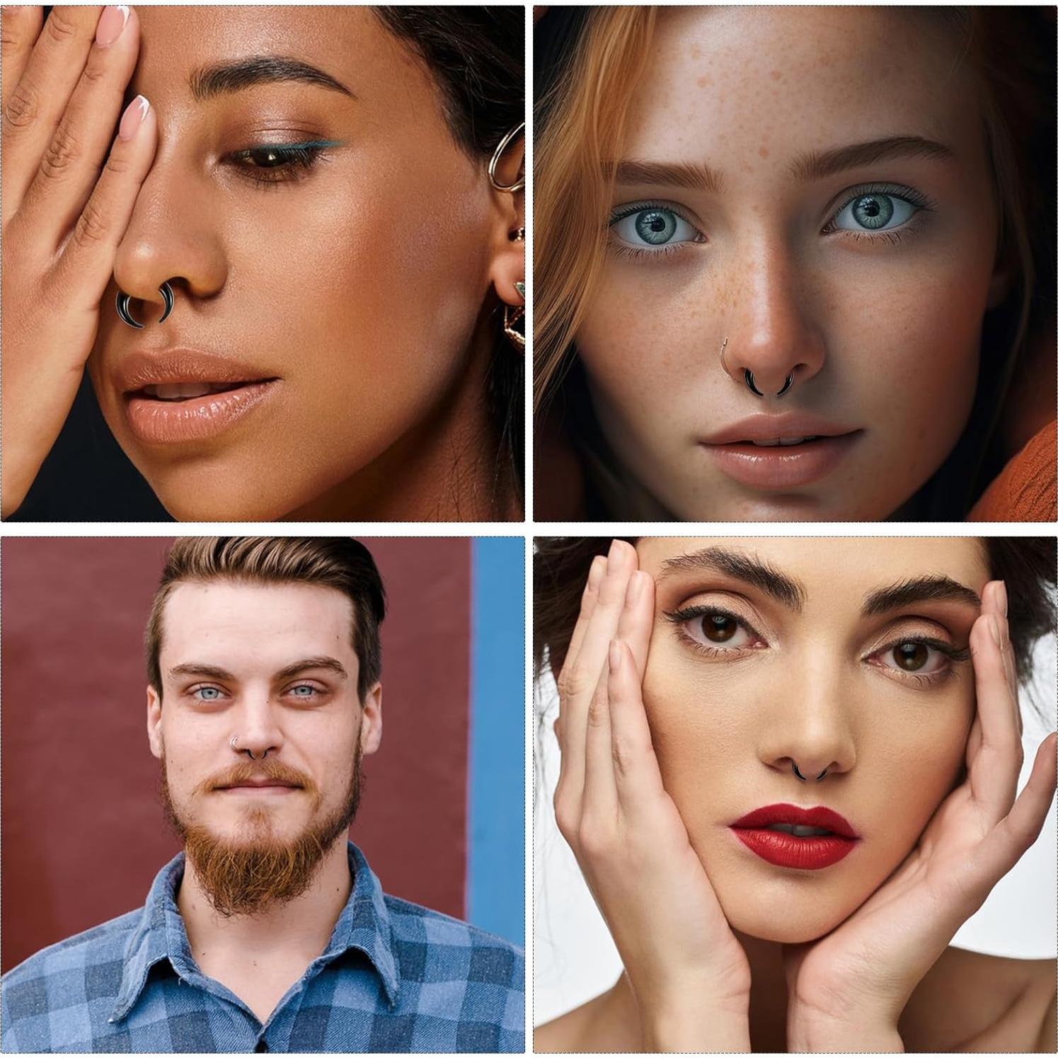 Kit de Piercing de Septum 18 Pcs Acrílico LIQWEI - Estiramiento