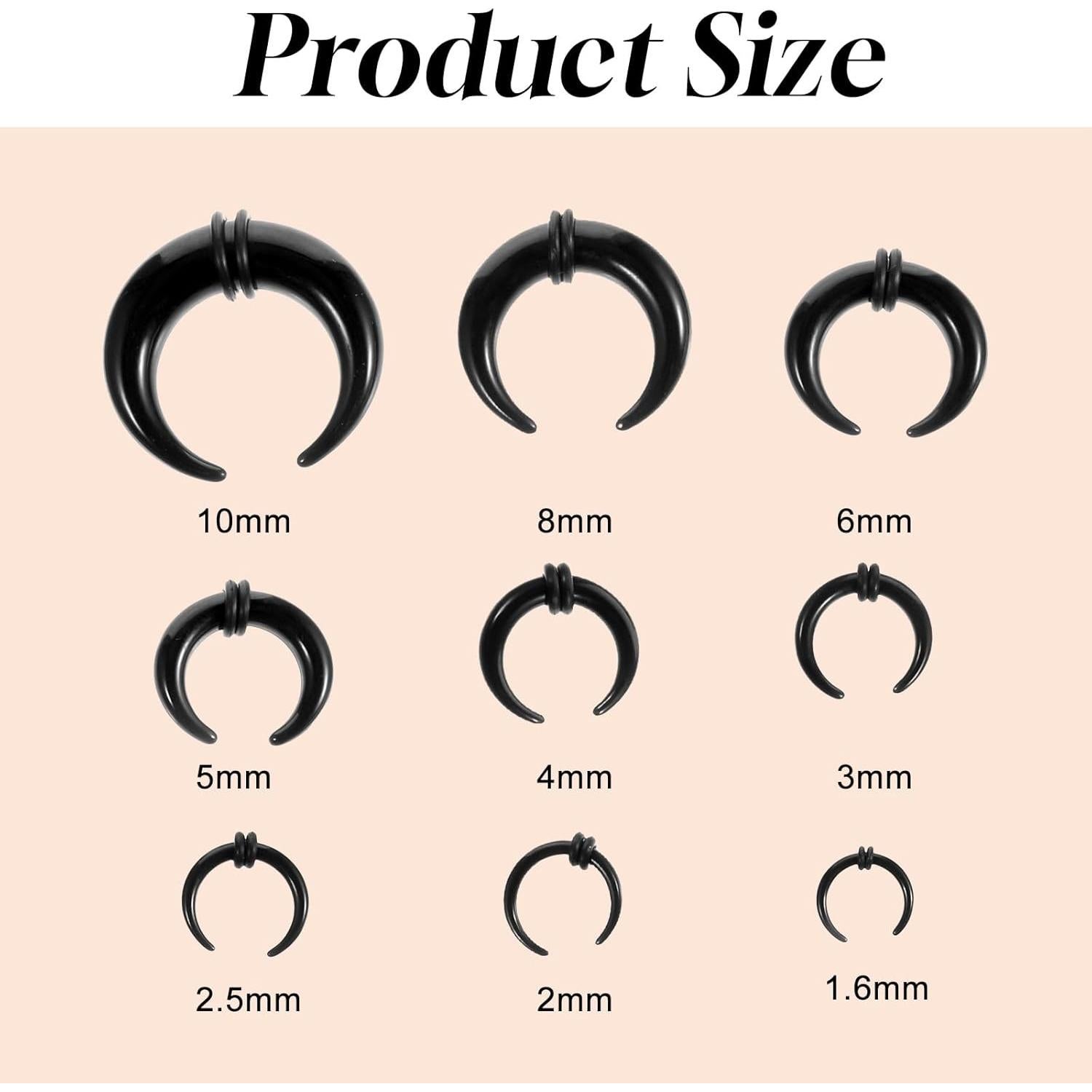 Kit de Piercing de Septum 18 Pcs Acrílico LIQWEI - Estiramiento