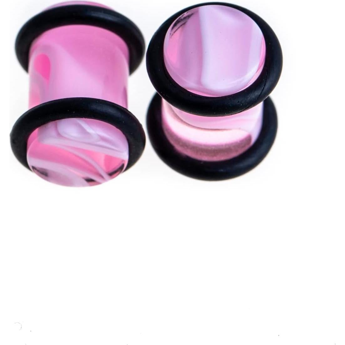 Kit de Estiramiento de Orejas 50 Piezas Acrílico Rosa 14G-00G