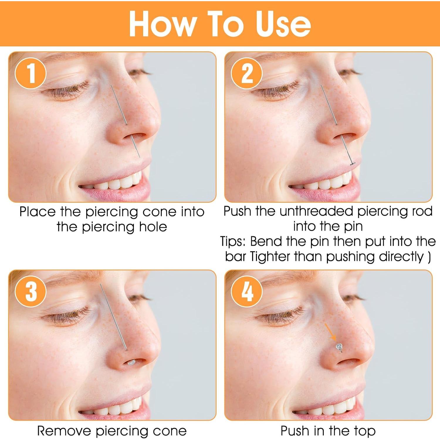 Kit de Herramientas de Inserción para Piercing Yolev 6 Pcs 20G