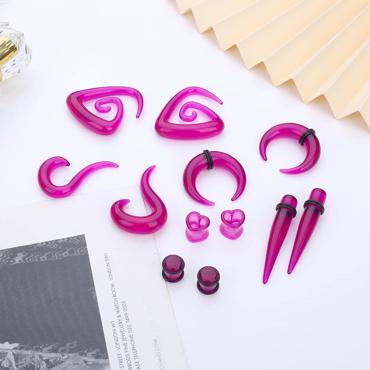 Kit de Estiramiento de Orejas 93 Piezas ORAZIO 14G-00G Acrílico