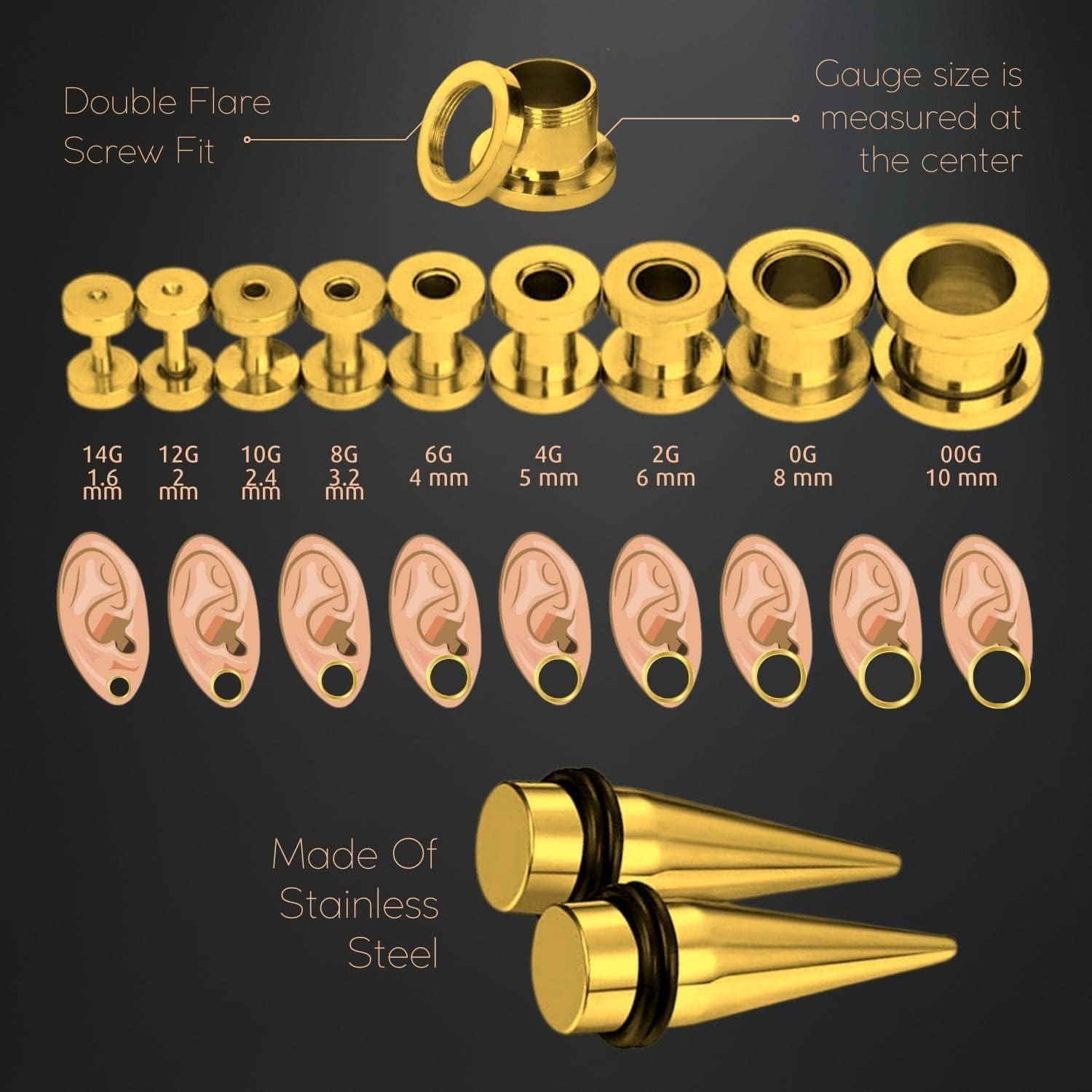 Kit de Estiramiento de Orejas BodyJ4You 36 Piezas 14G-00G