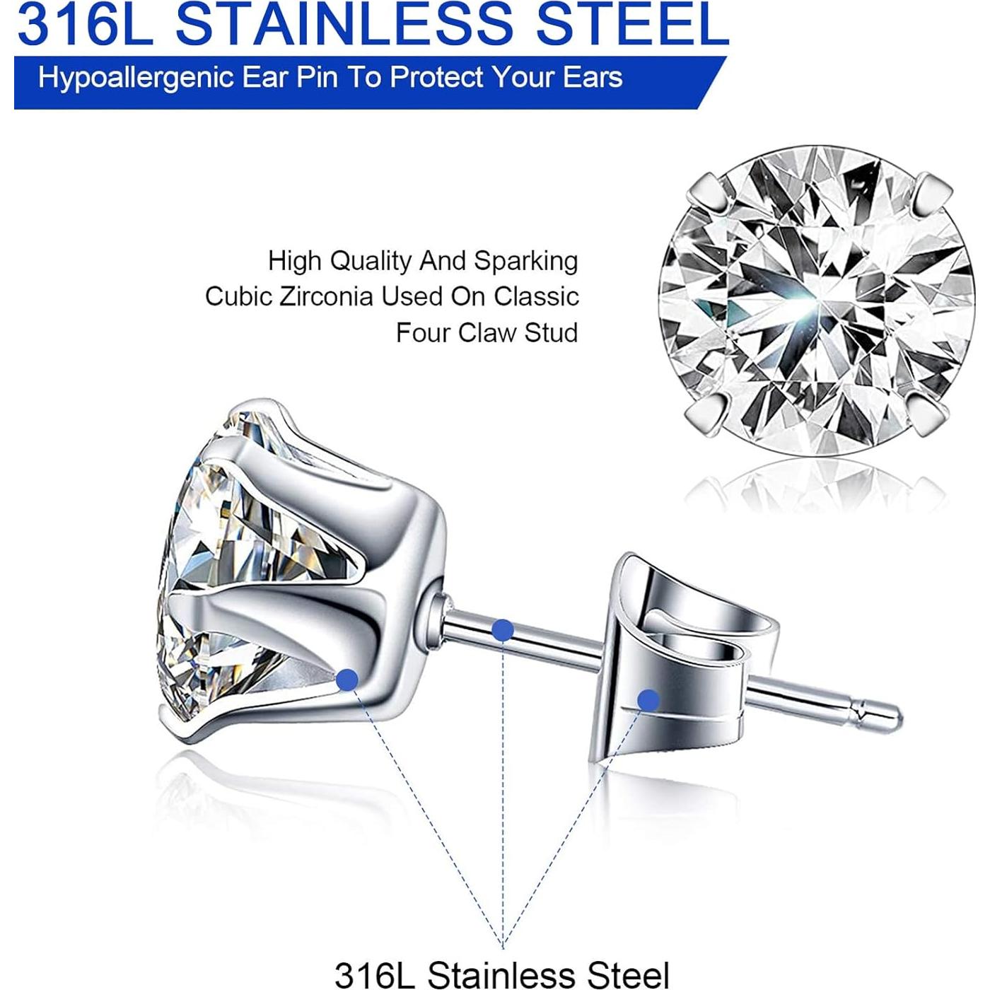 Kit de Perforación de Orejas YASPIT con 6 Pendientes y Agujas