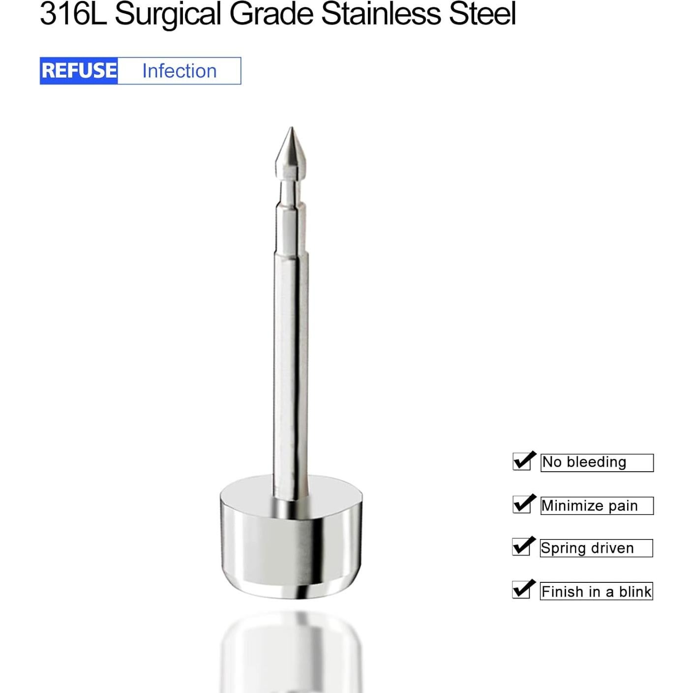 Kit de Perforación de Orejas YASPIT con 6 Pendientes y Agujas