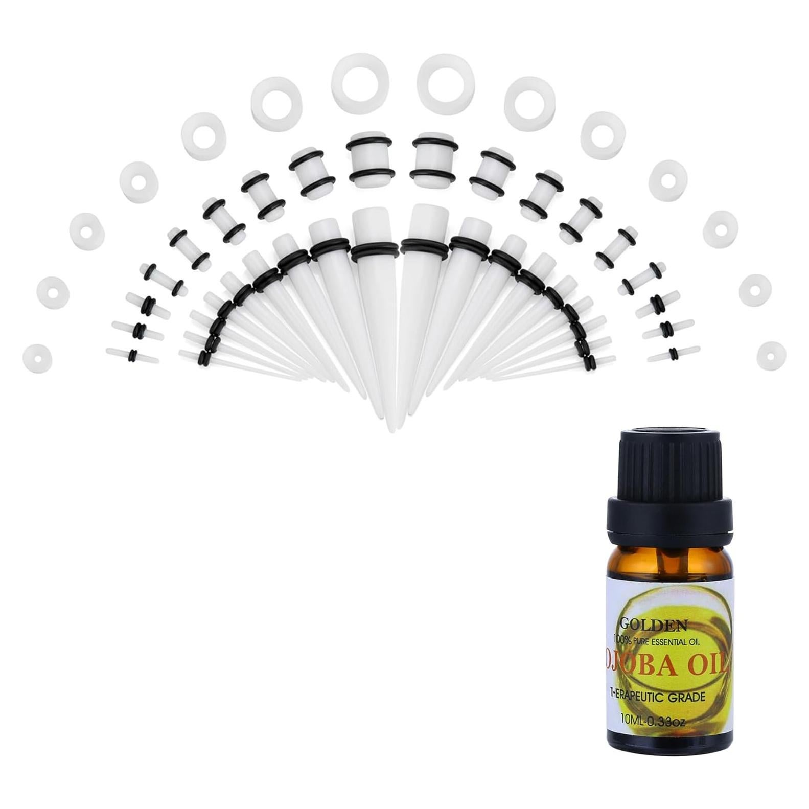 Kit de Estiramiento de Orejas NASAMA 50 Piezas + Aceite Jojoba