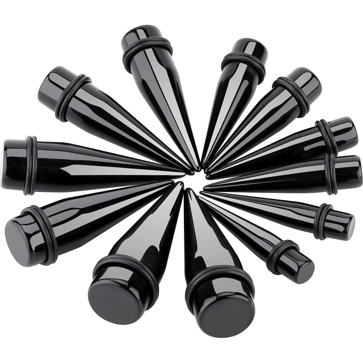 Kit de Estiramiento de Oreja 24 Piezas Acrílico y Acero 10-20mm