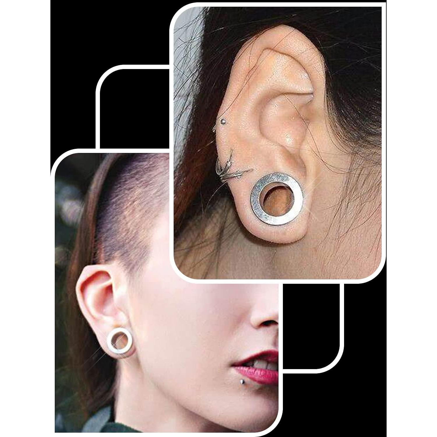 Kit de Tapones para Orejas Prjndjw Acero Quirúrgico 14G-00G 16 Piezas