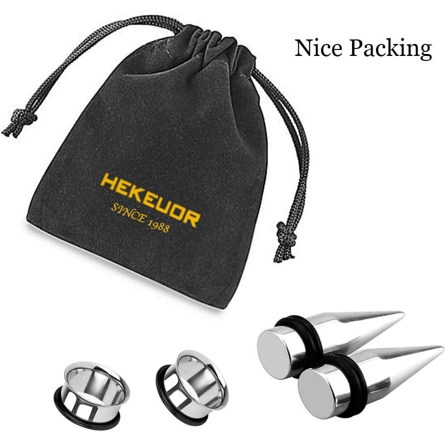 Kit de Estiramiento de Orejas HEKEUOR 11mm Acero Inoxidable