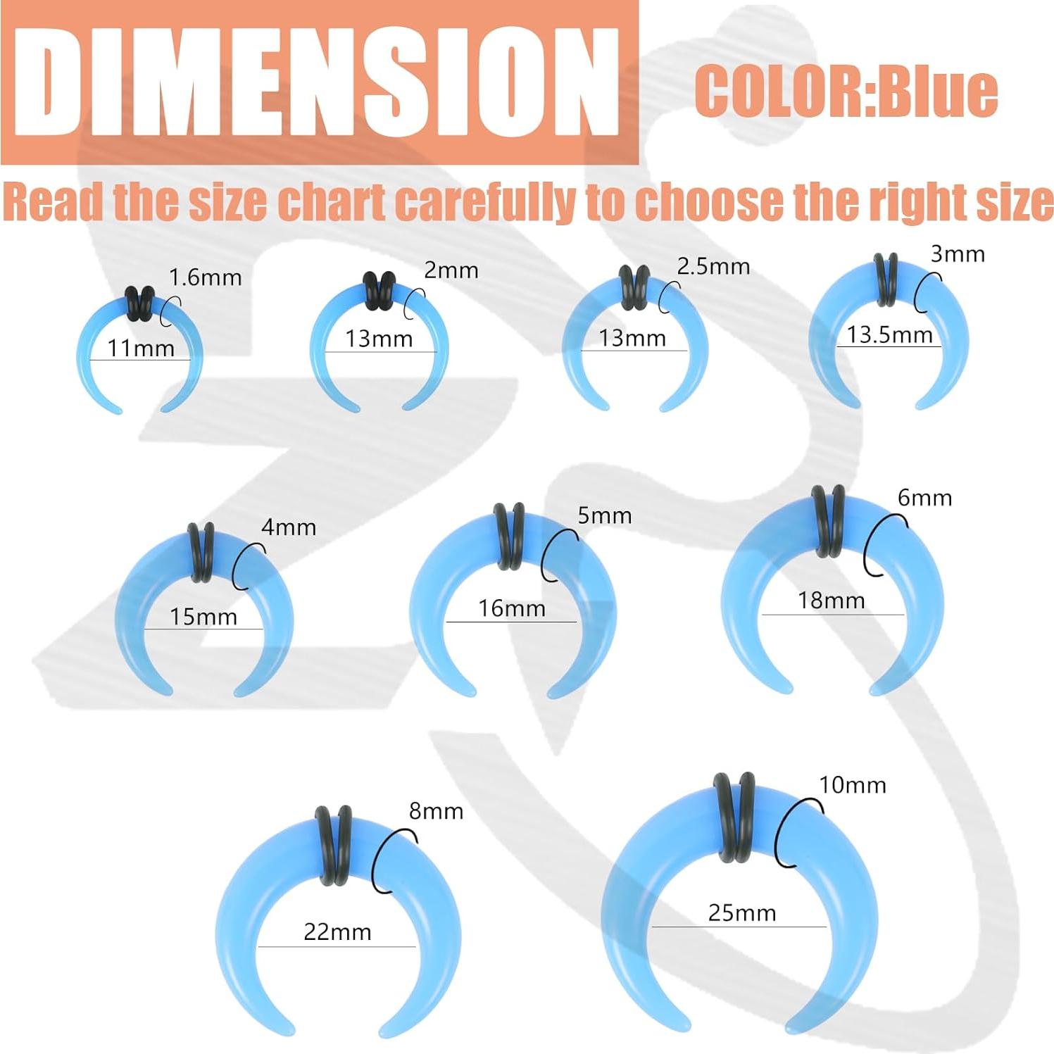 Kit de Perforación ZS 9 Pairs Tapers Acrílicos Hipoalergénicos