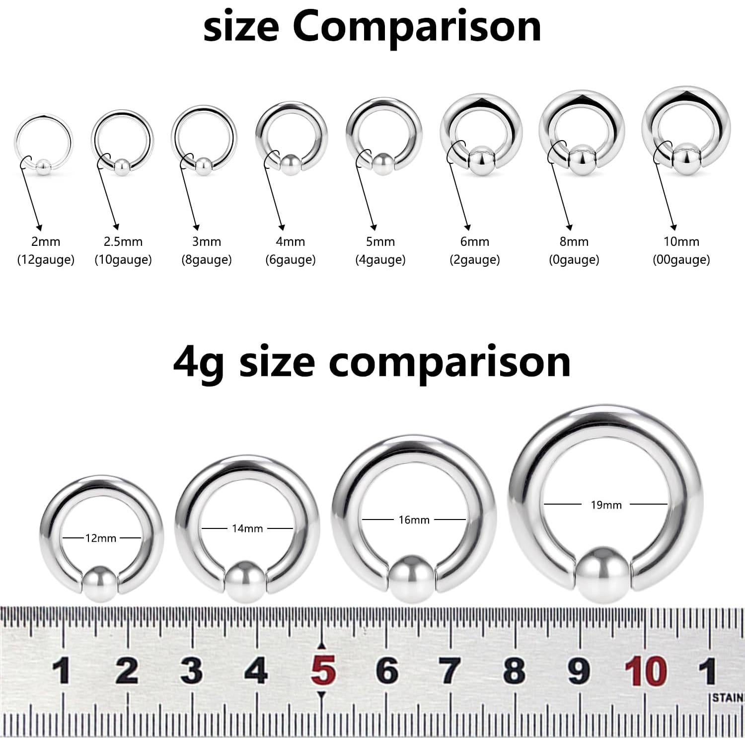 Anillos de Septum Yaalozei 4G Acero Quirúrgico 19mm Plata