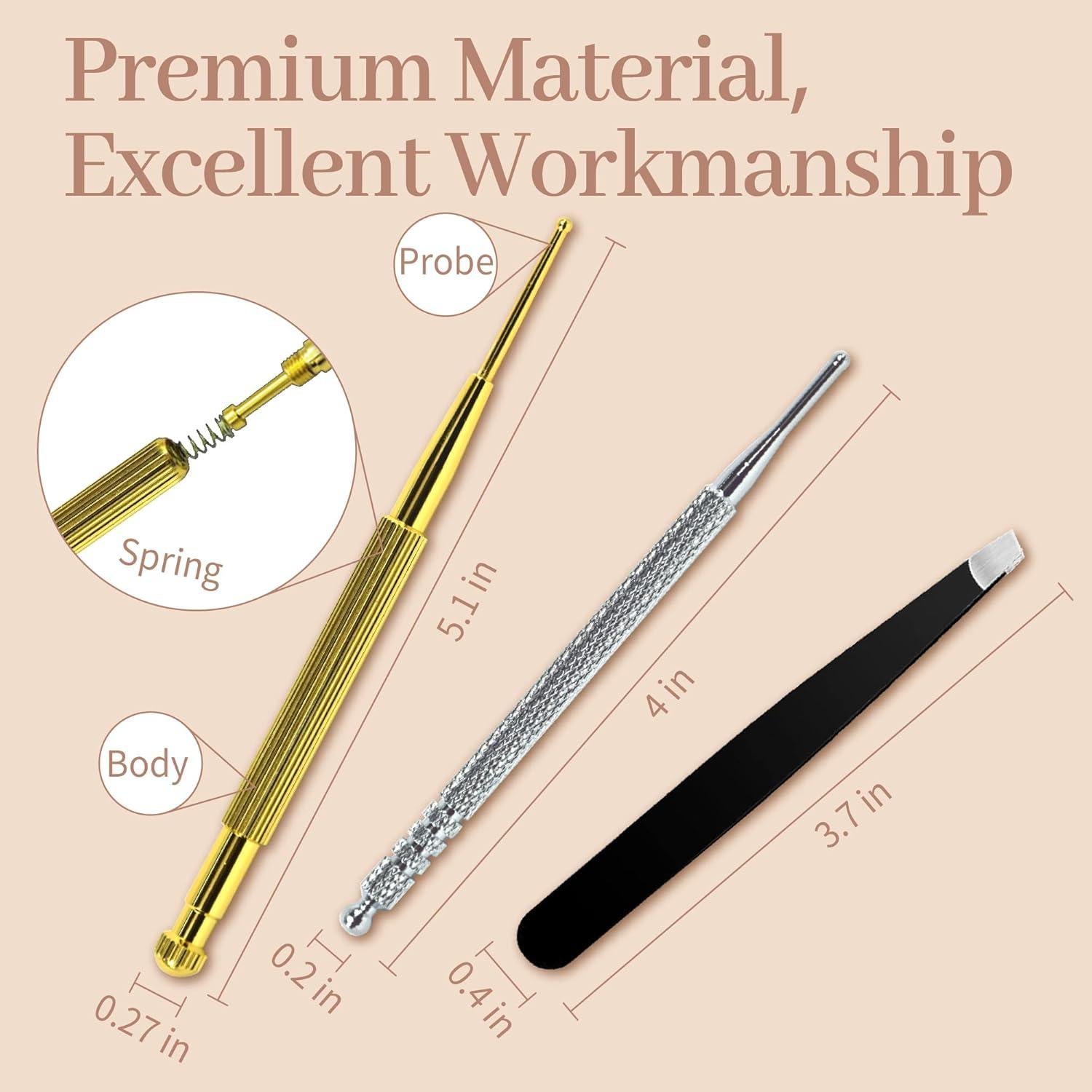 Kit de Acupuntura de Oído Tophld 1200 Semillas y Herramientas