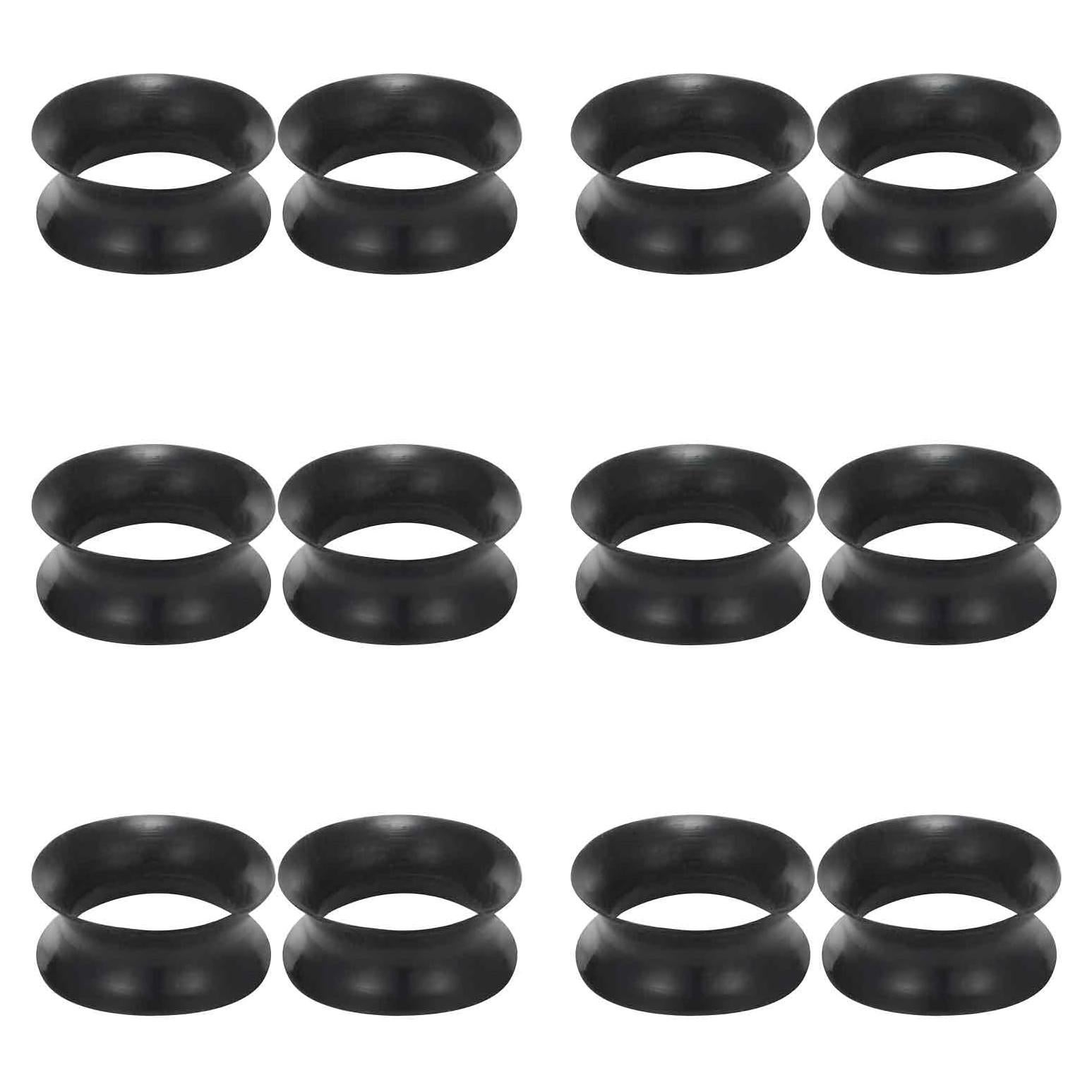 Tapones de Silicona Negros Kwoencxi 18mm para Oídos - 6 Pares