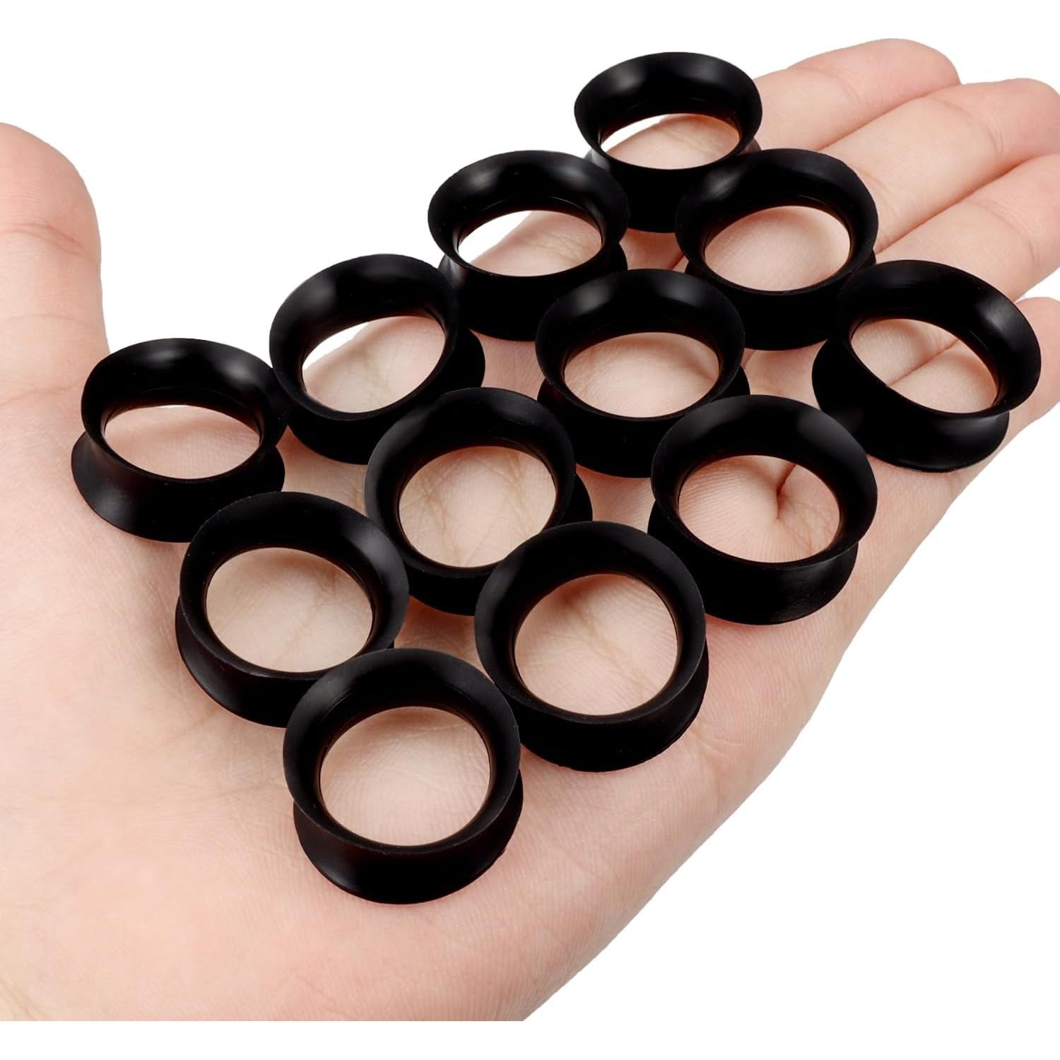 Tapones de Silicona Negros Kwoencxi 18mm para Oídos - 6 Pares