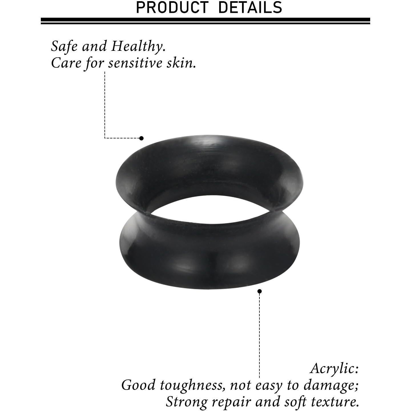 Tapones de Silicona Negros Kwoencxi 18mm para Oídos - 6 Pares