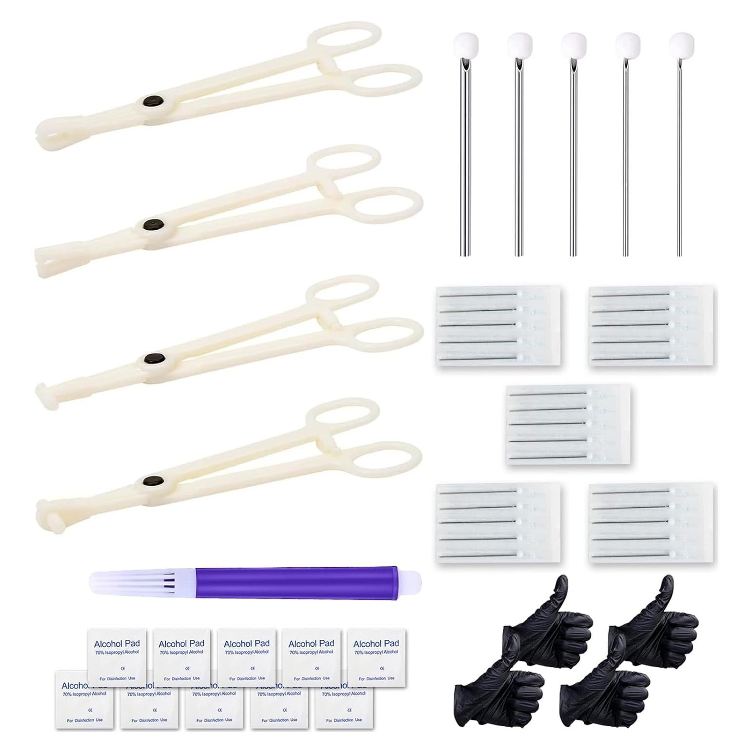 Kit de Perforación Corporal 44 Piezas Combofix - Agujas 12G a 20G