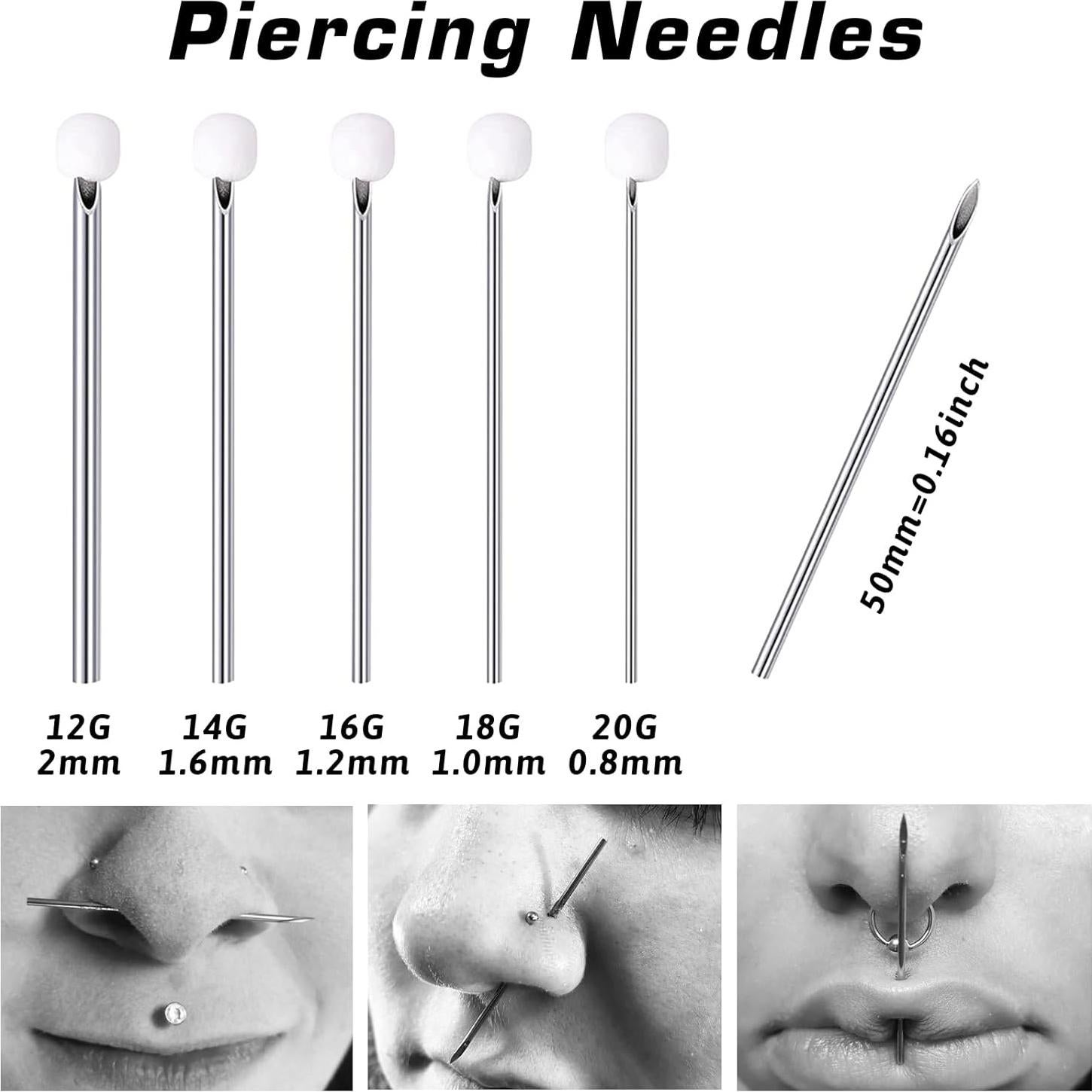 Kit de Perforación Corporal 44 Piezas Combofix - Agujas 12G a 20G