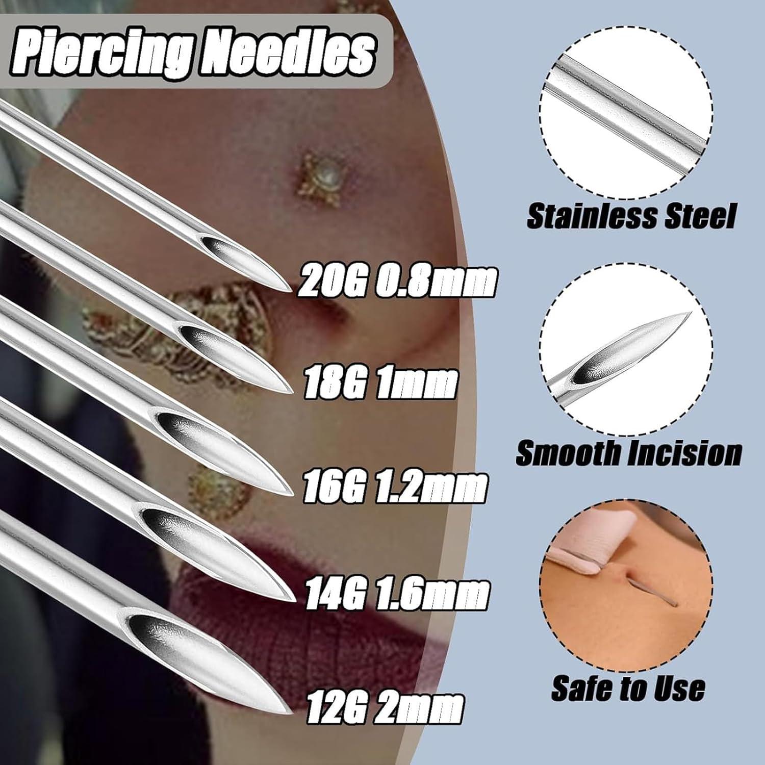 Kit de Piercing 36 Piezas Judero con Agujas 12G a 20G