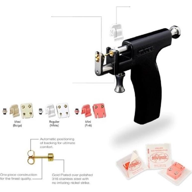 Kit de Perforación de Orejas STUDEX con 12 Pernos Hipoalergénicos