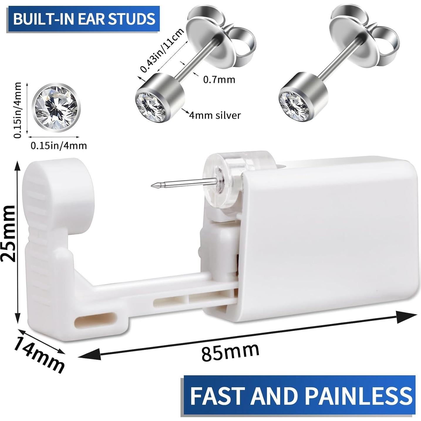 Kit de Perforación de Orejas Giloner - 2 Pistolas + 6 Joyas