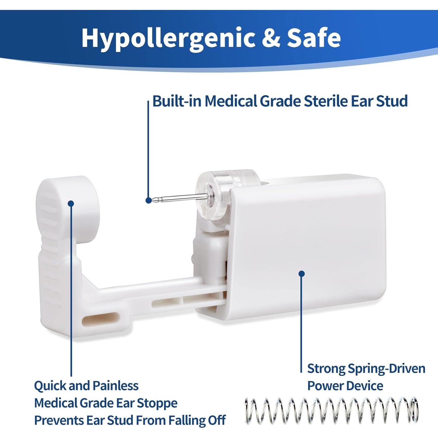Kit de Perforación de Orejas Giloner - 2 Pistolas + 6 Joyas