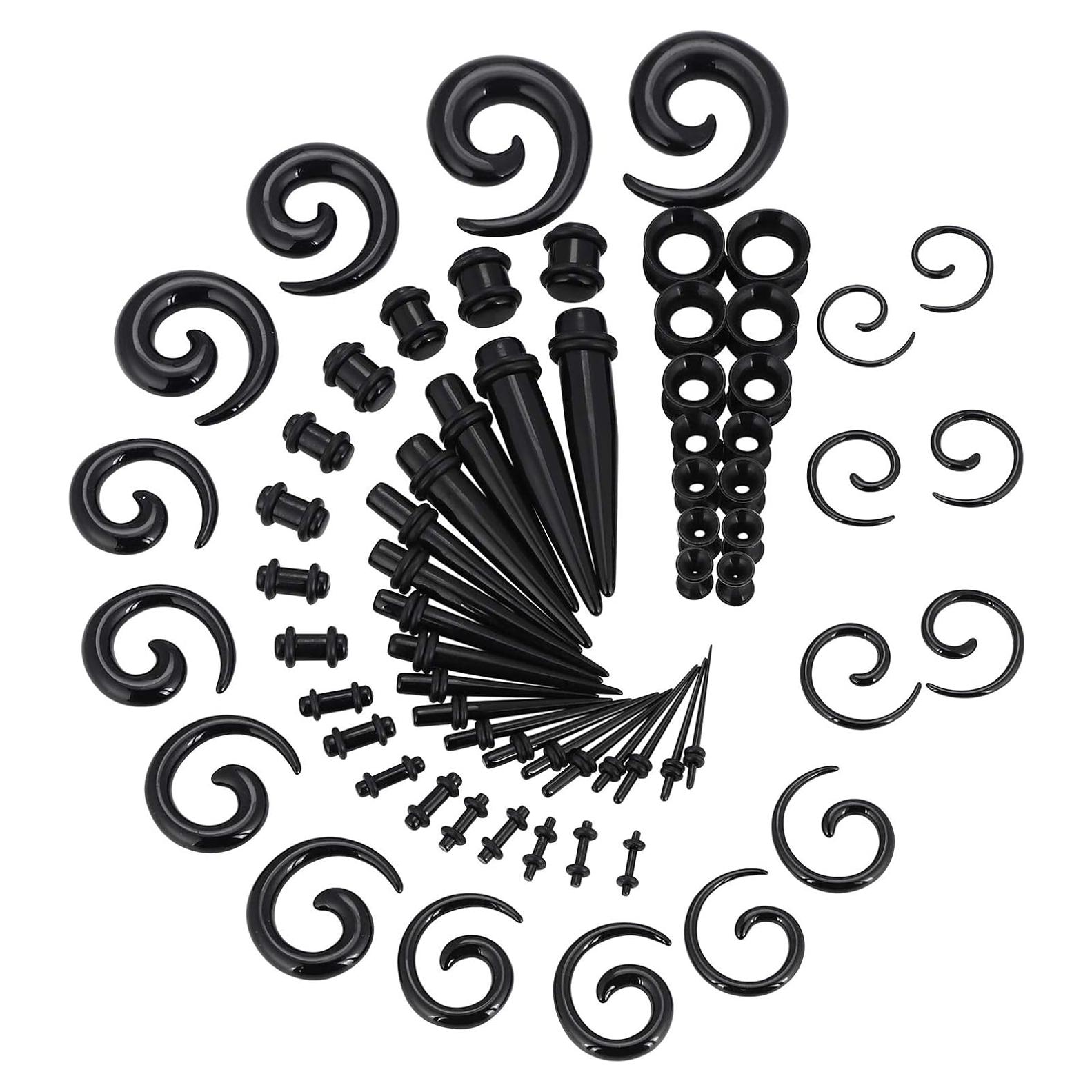 Kit de Estiramiento de Orejas 68 Piezas Beautidots 14G-00G