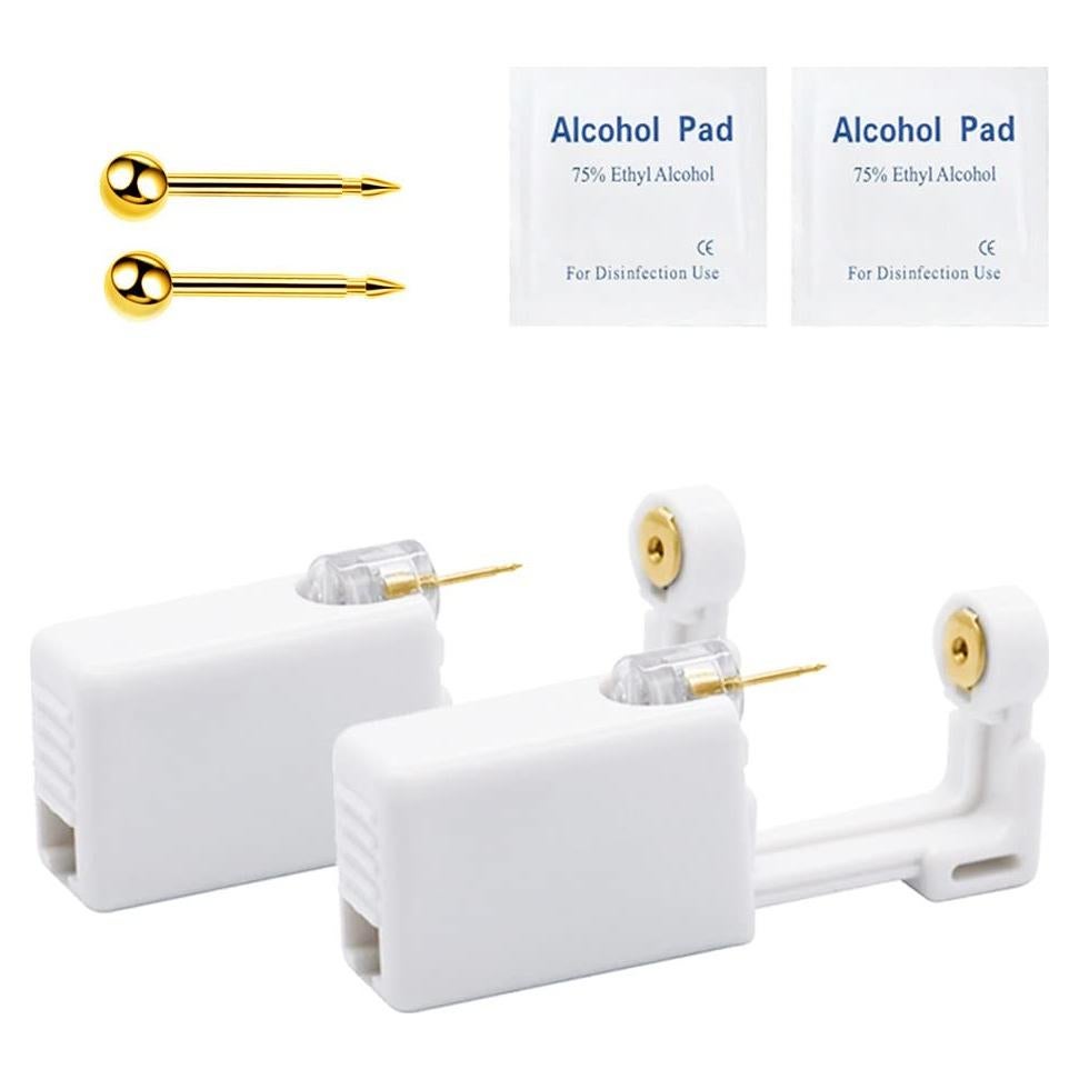 Kit de Perforación de Orejas Psaakon 2 Piezas con Aretes 3mm