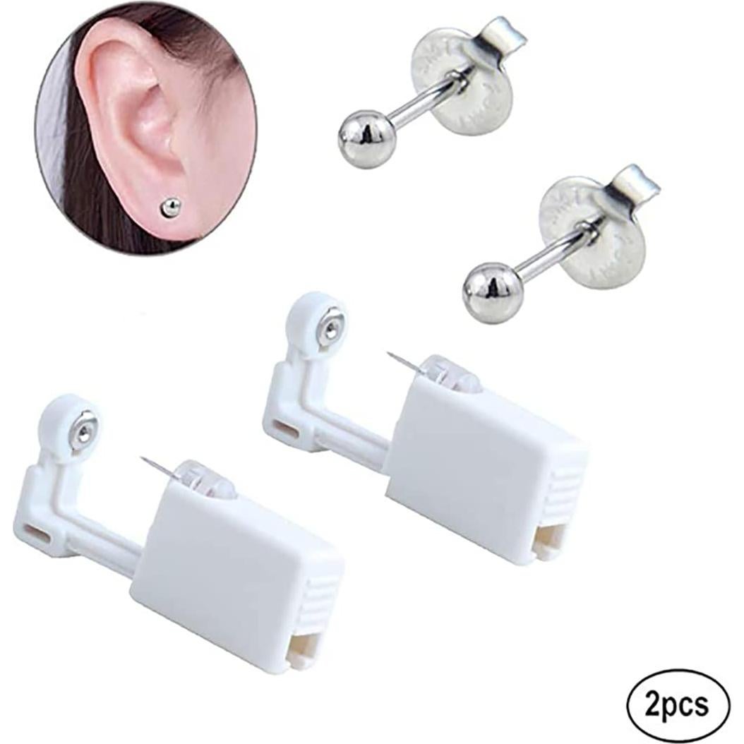 Kit 2 Pistolas de Perforación de Orejas QIXINWANG Plata